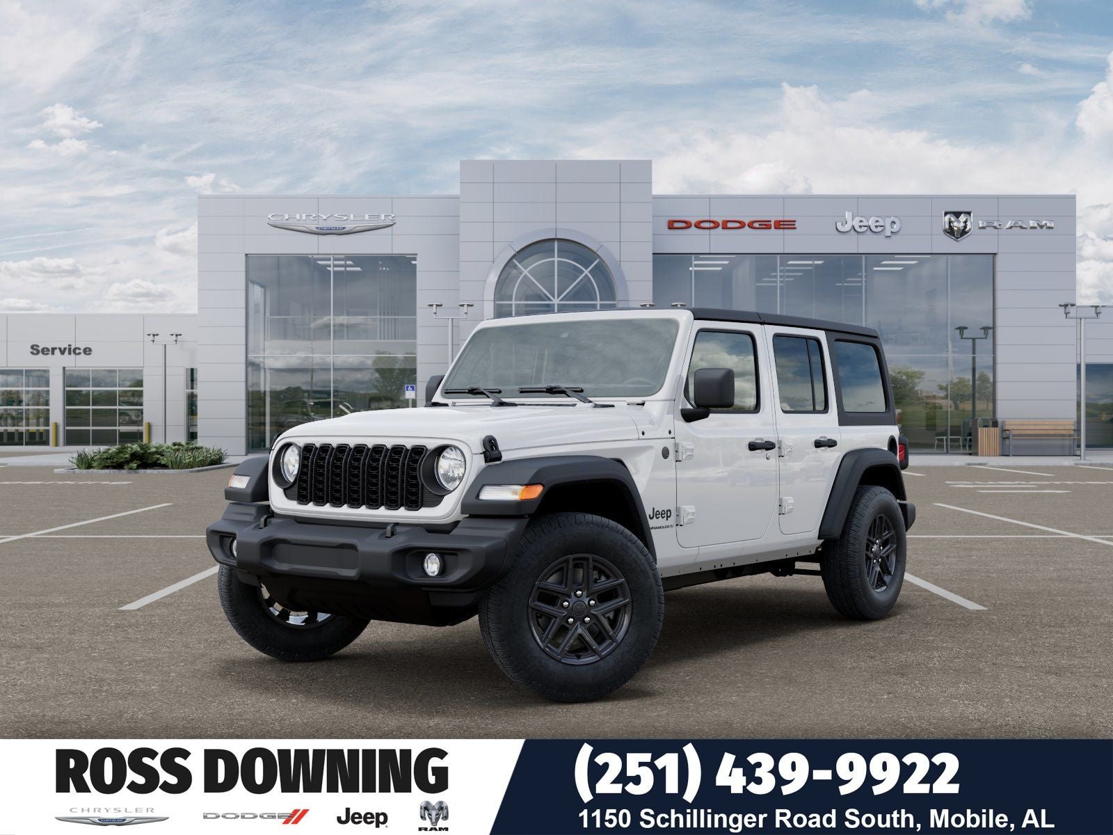 2026 Jeep Wrangler Sport in Bright White Clear-Coat Exterior Paint — front three-quarter view