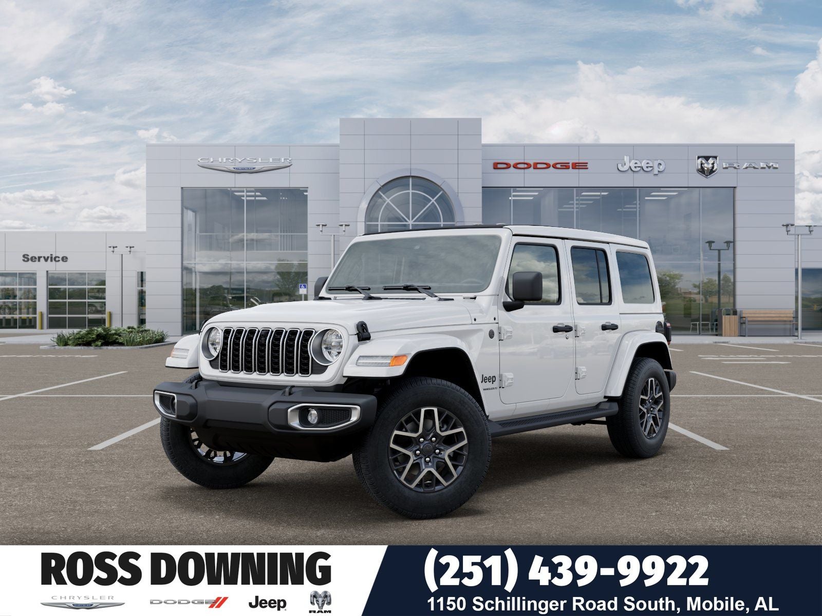 2026 Jeep Wrangler Sahara in Bright White Clear-Coat Exterior Paint — front three-quarter view