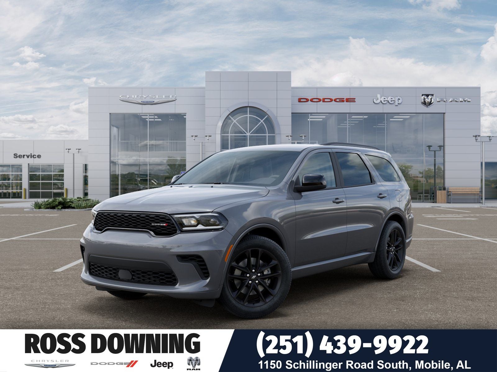 2026 Dodge Durango GT in Destroyer Gray Clear-Coat Exterior Paint — front three-quarter view