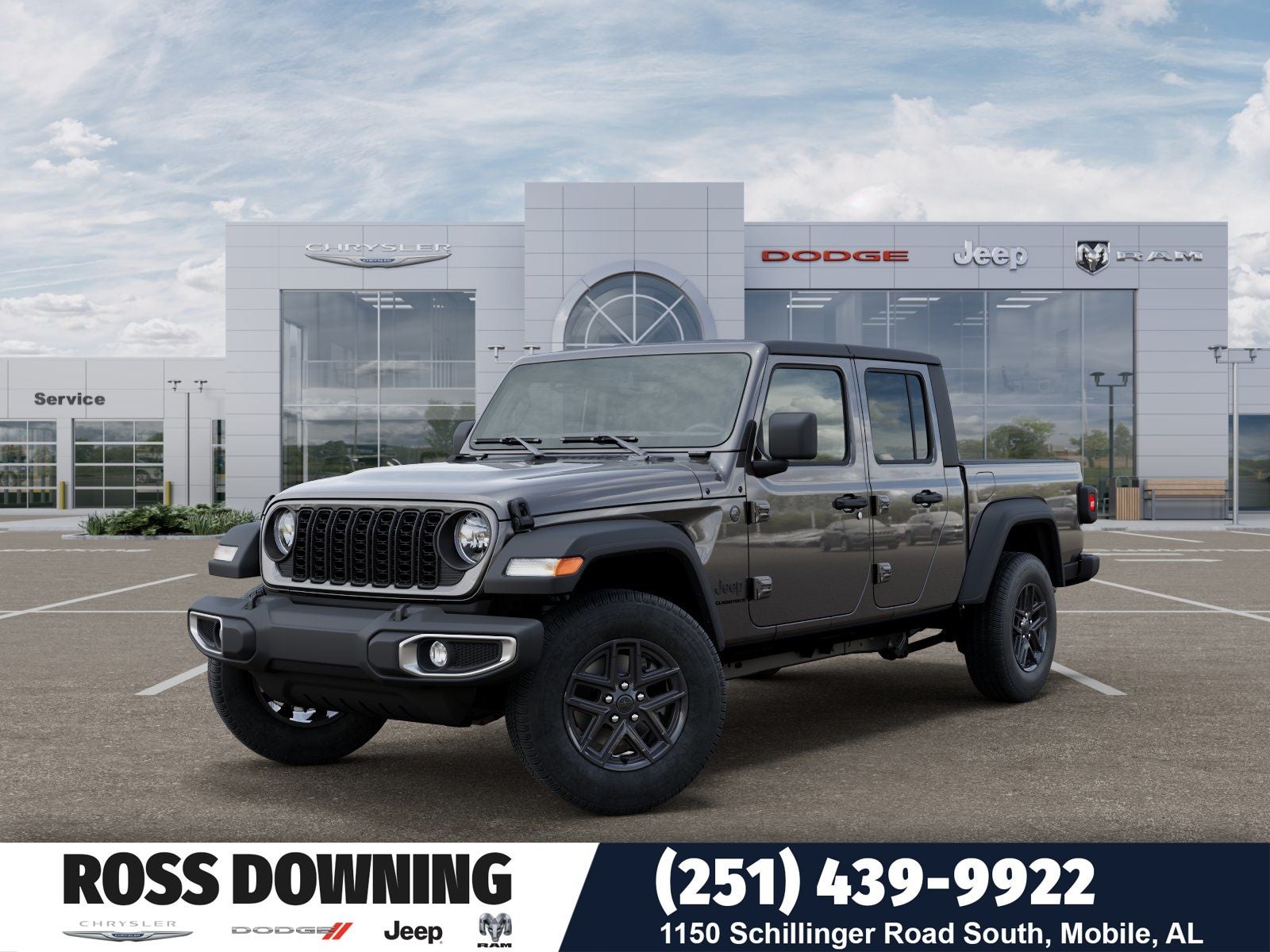 2026 Jeep Gladiator Sport in Granite Crystal Metallic Clear-Coat Exterior Paint — front three-quarter view