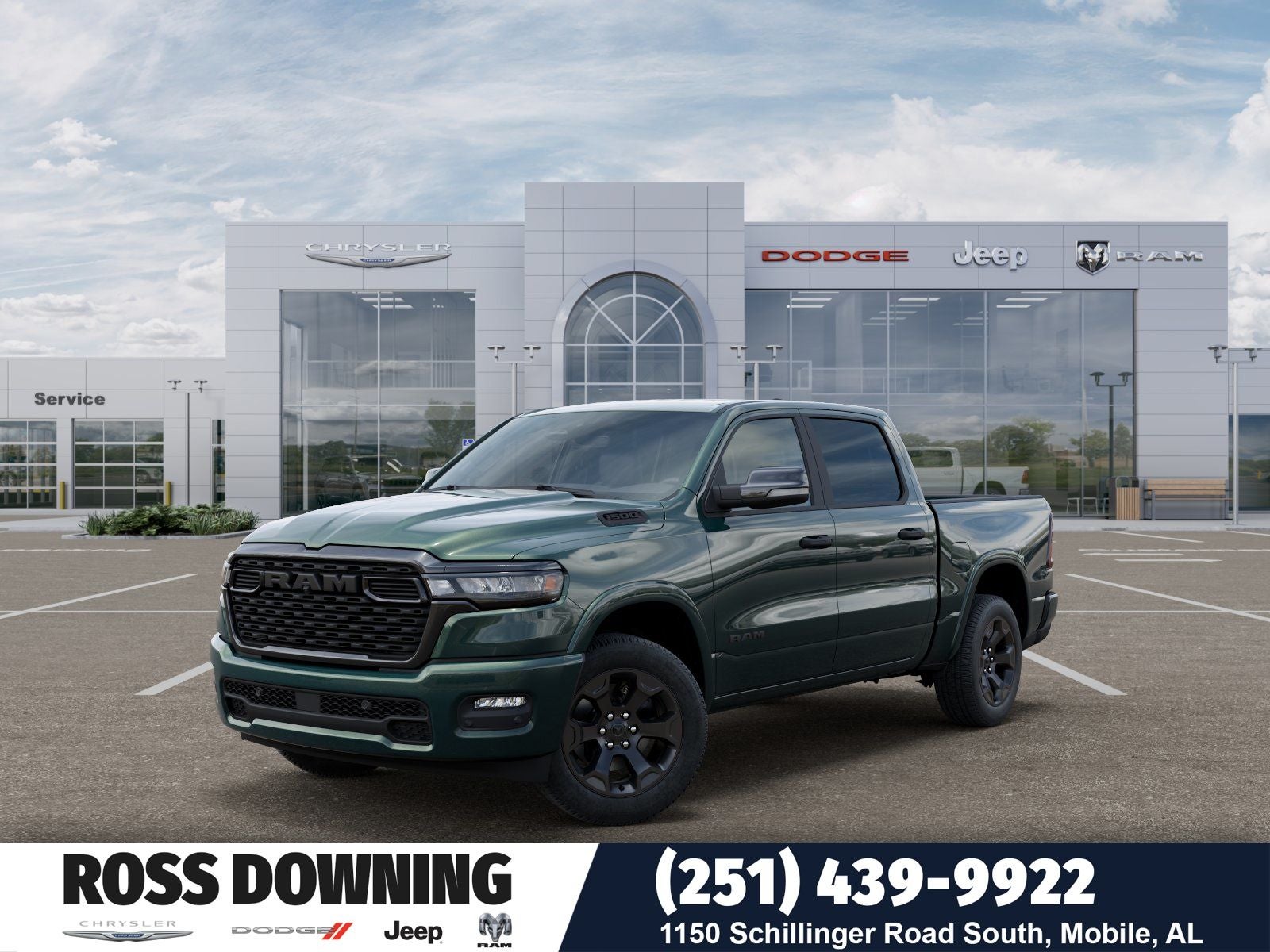 2026 RAM 1500 Big Horn/Lone Star in Serrano-Green Metallic Exterior Paint — front three-quarter view