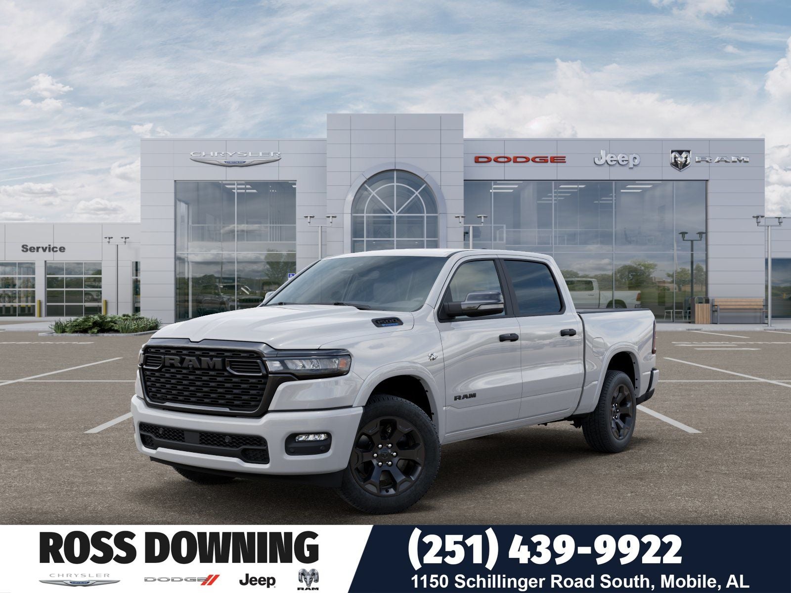 2026 RAM 1500 Big Horn/Lone Star in Bright White Clear-Coat Exterior Paint — front three-quarter view