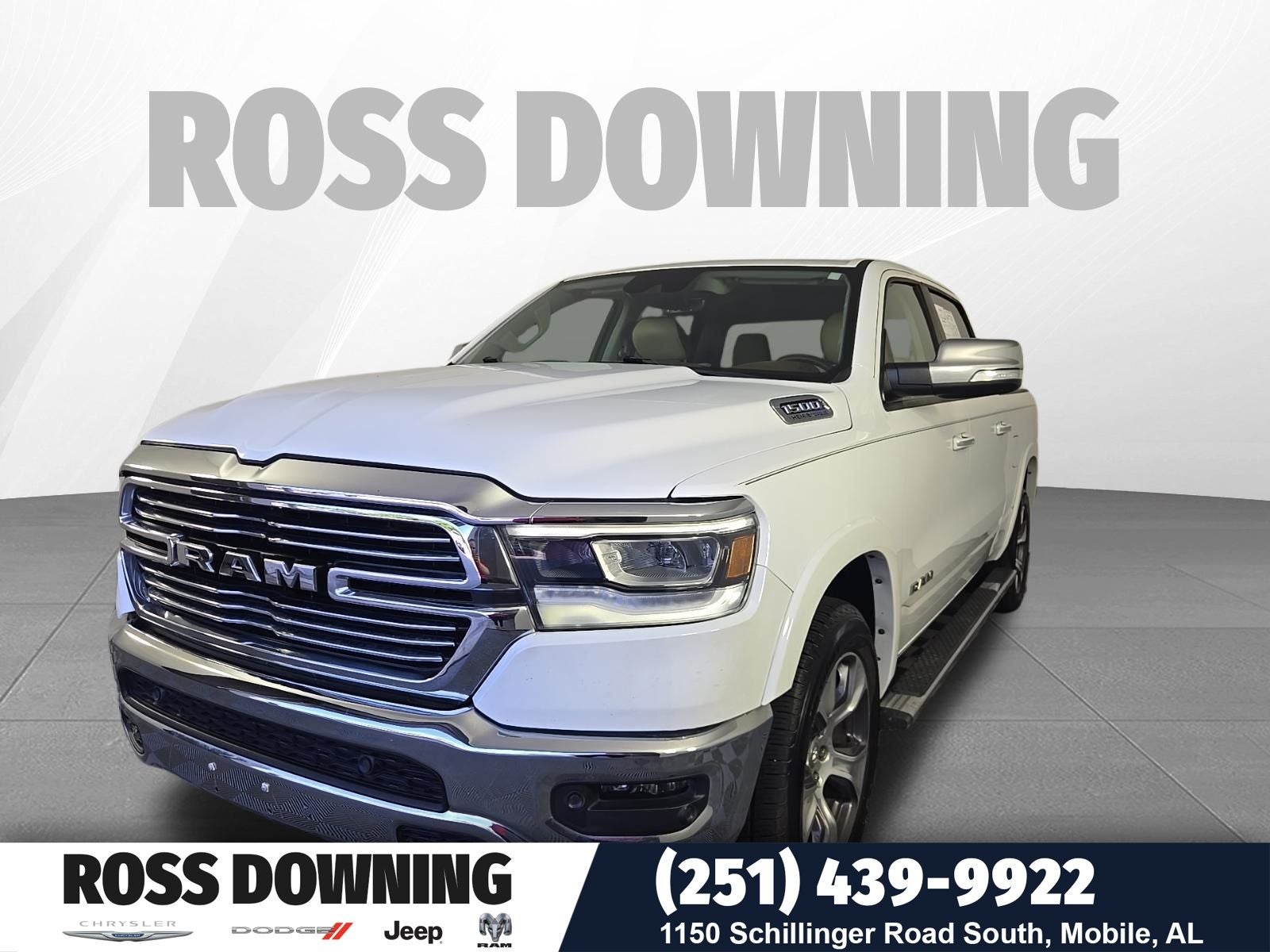 2022 RAM 1500 Laramie in Bright White Clearcoat — front three-quarter view