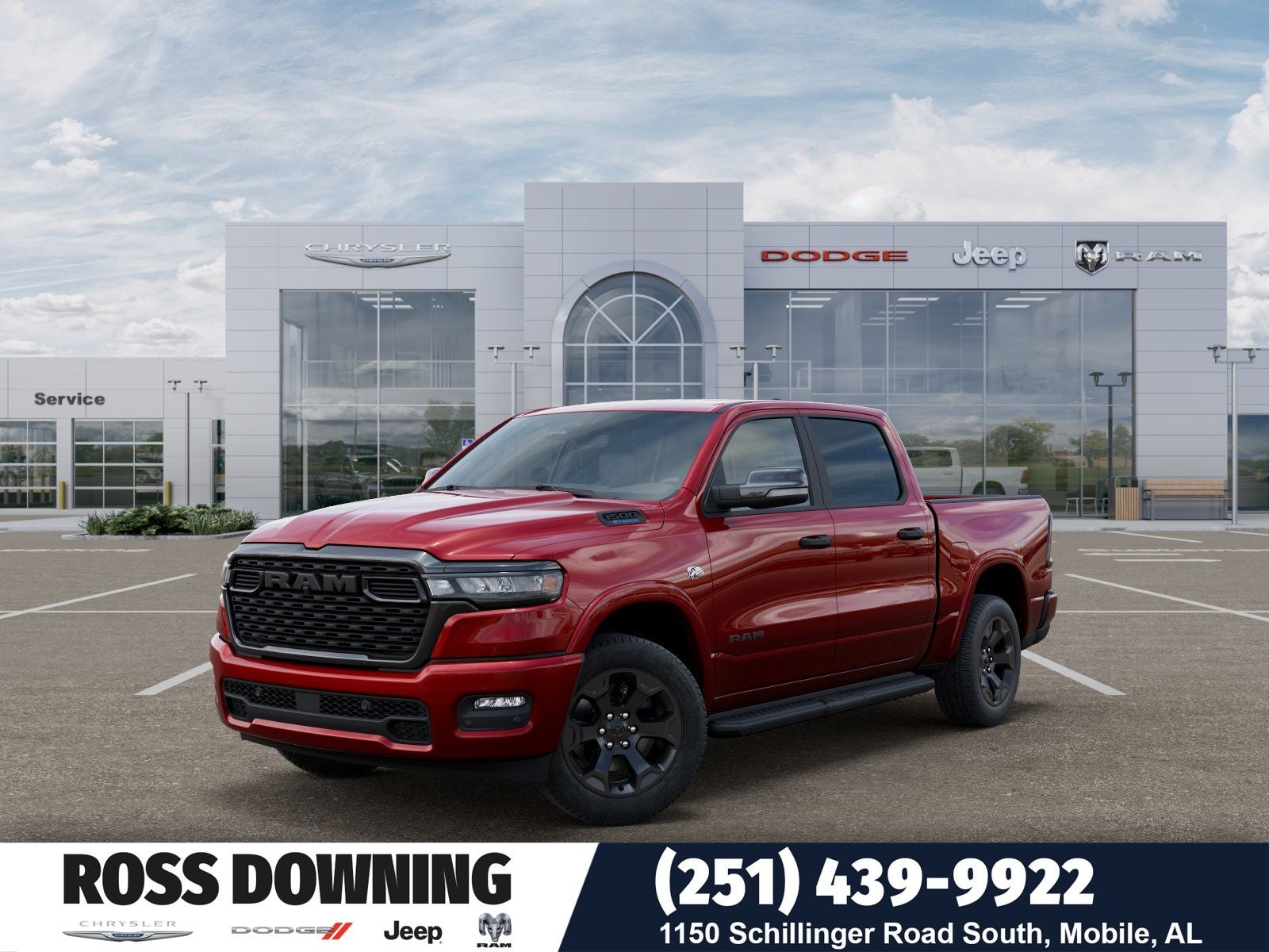 2026 RAM 1500 Big Horn/Lone Star in Molten Red Pearl-Coat Exterior Paint — front three-quarter view