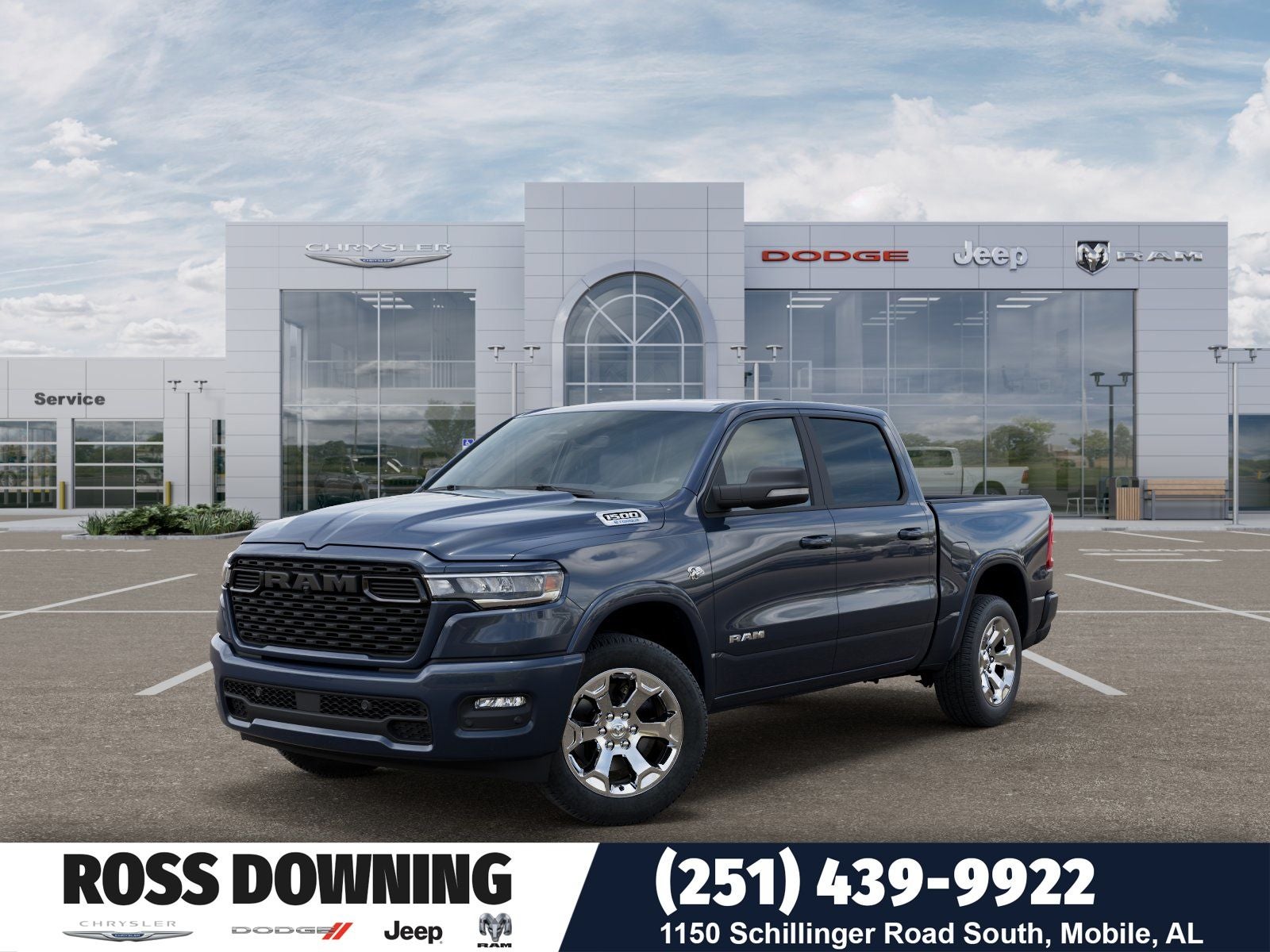 2026 RAM 1500 Big Horn/Lone Star in Forged Blue Metallic Exterior Paint — front three-quarter view
