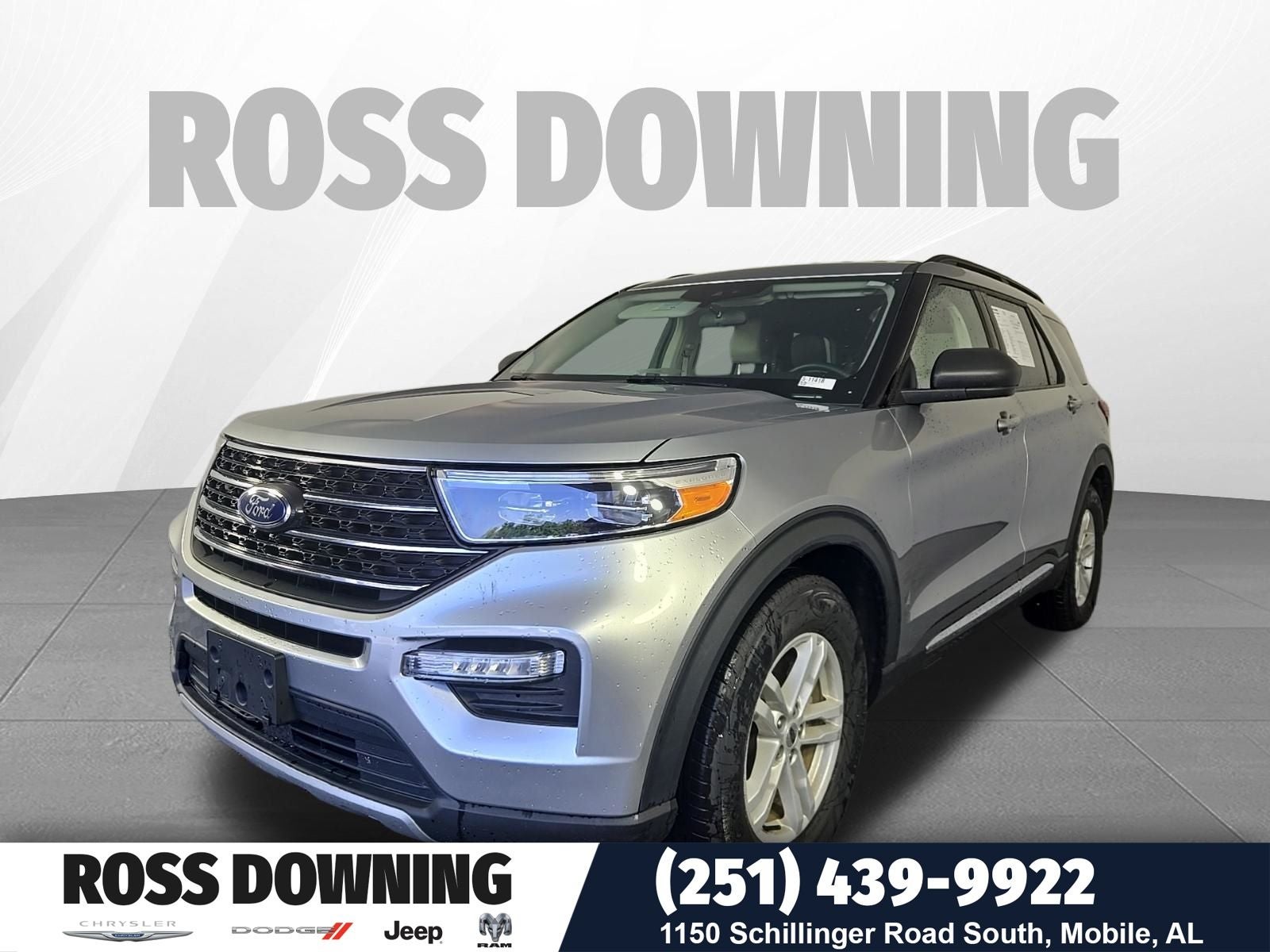 2024 Ford Explorer XLT in Iconic Silver — front three-quarter view