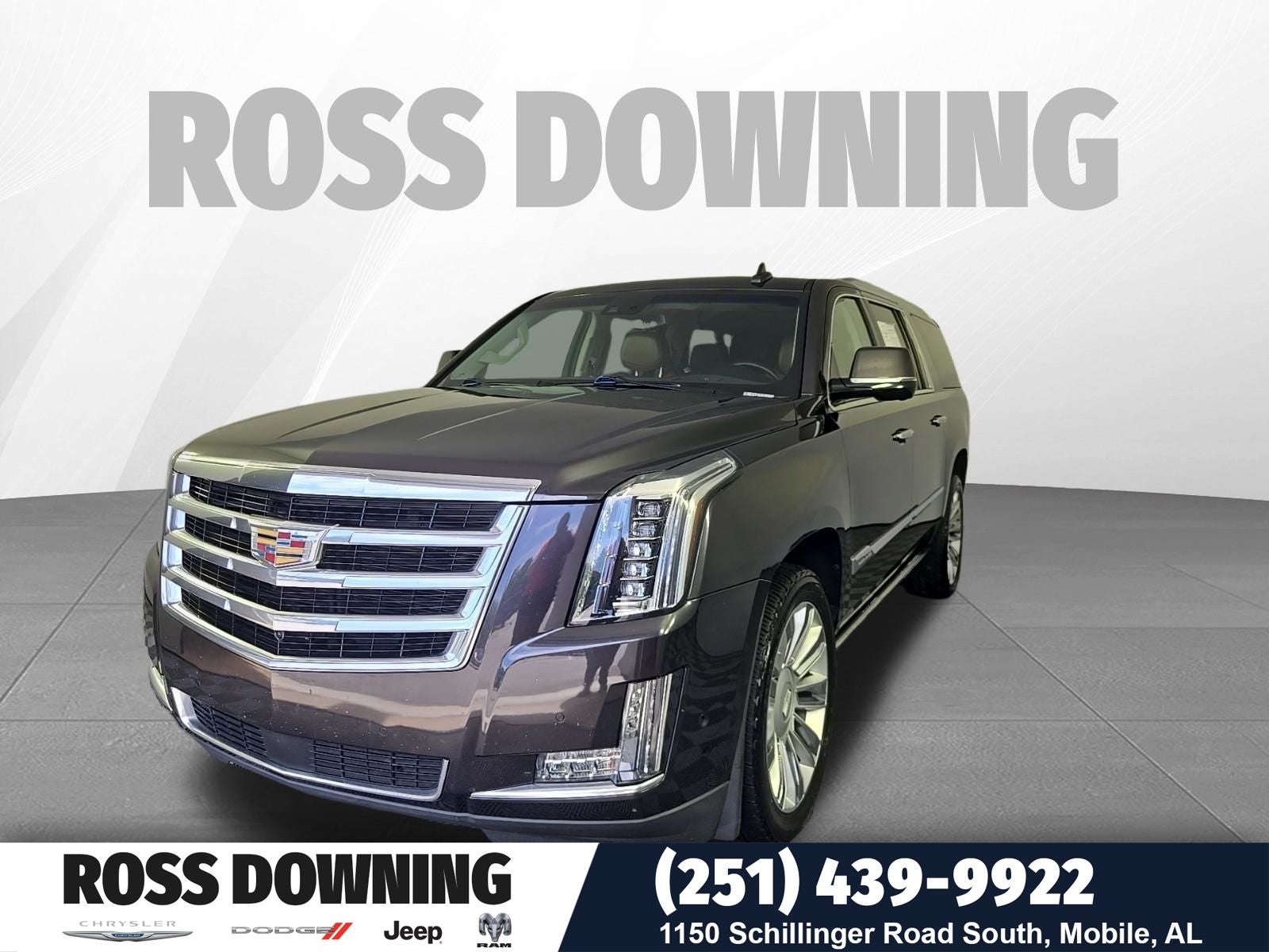 2017 Cadillac Escalade ESV Premium in Dark Granite Metallic — front three-quarter view