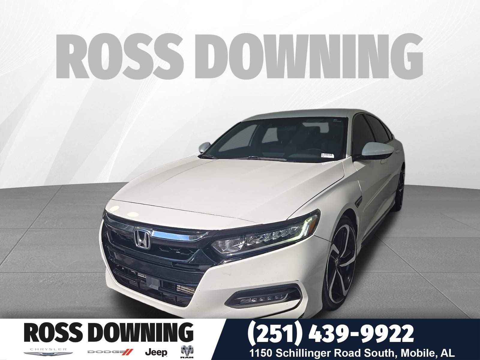 2018 Honda Accord Sport in White — front three-quarter view