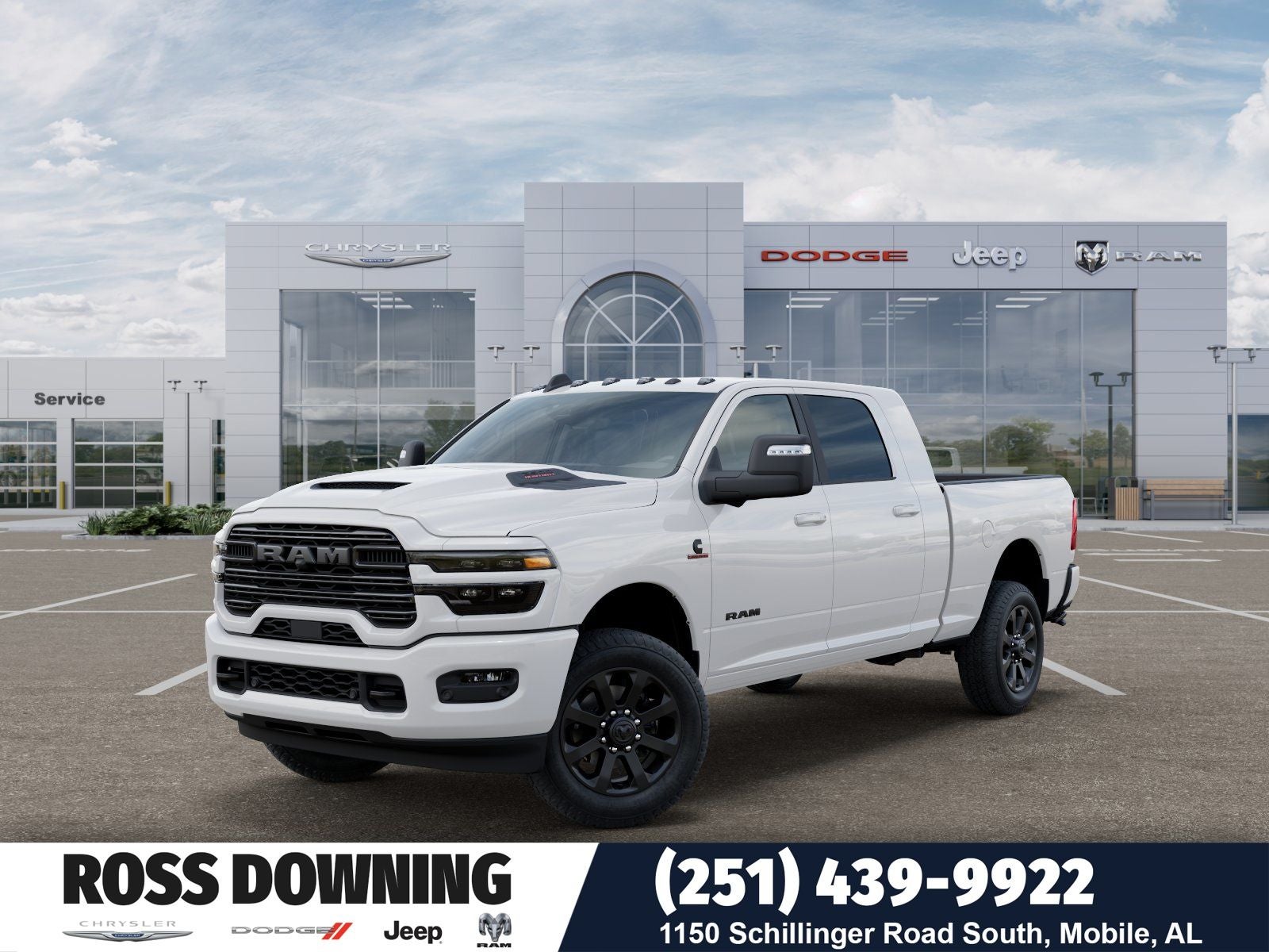 2026 RAM 2500 Laramie in Bright White Clear-Coat Exterior Paint — front three-quarter view