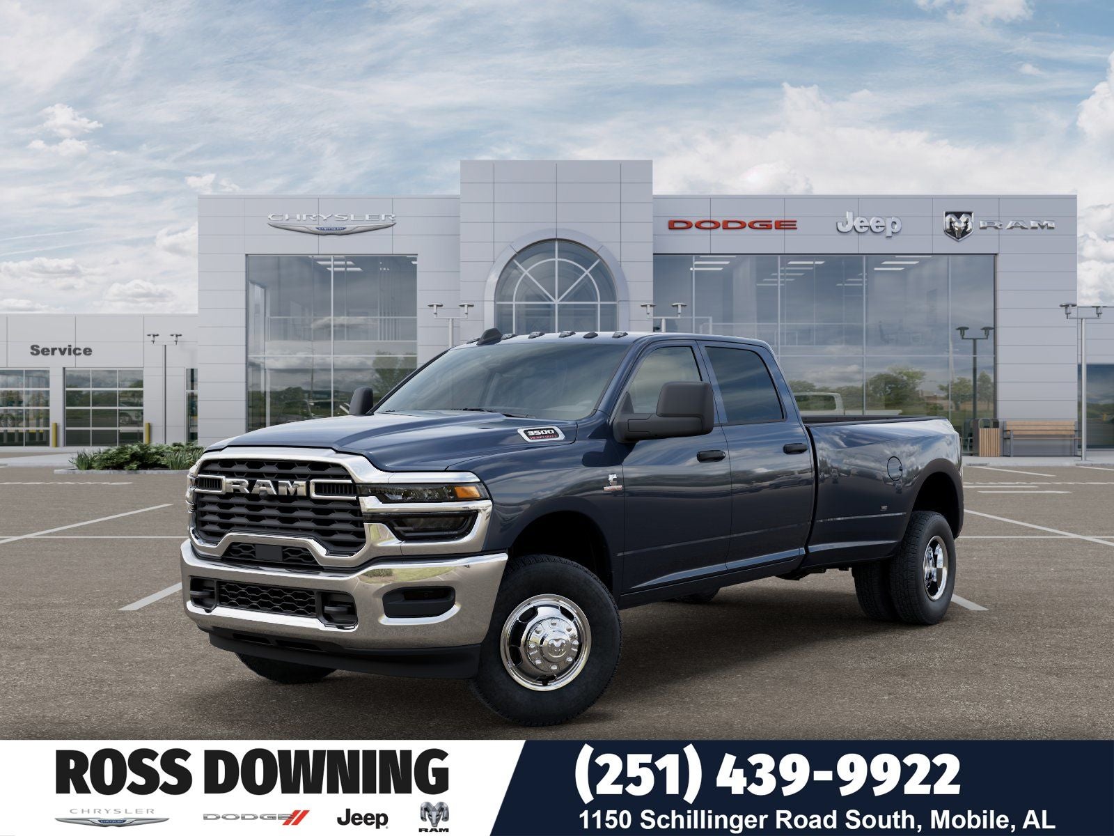 2026 RAM 3500 Tradesman in Forged Blue Metallic Exterior Paint — front three-quarter view