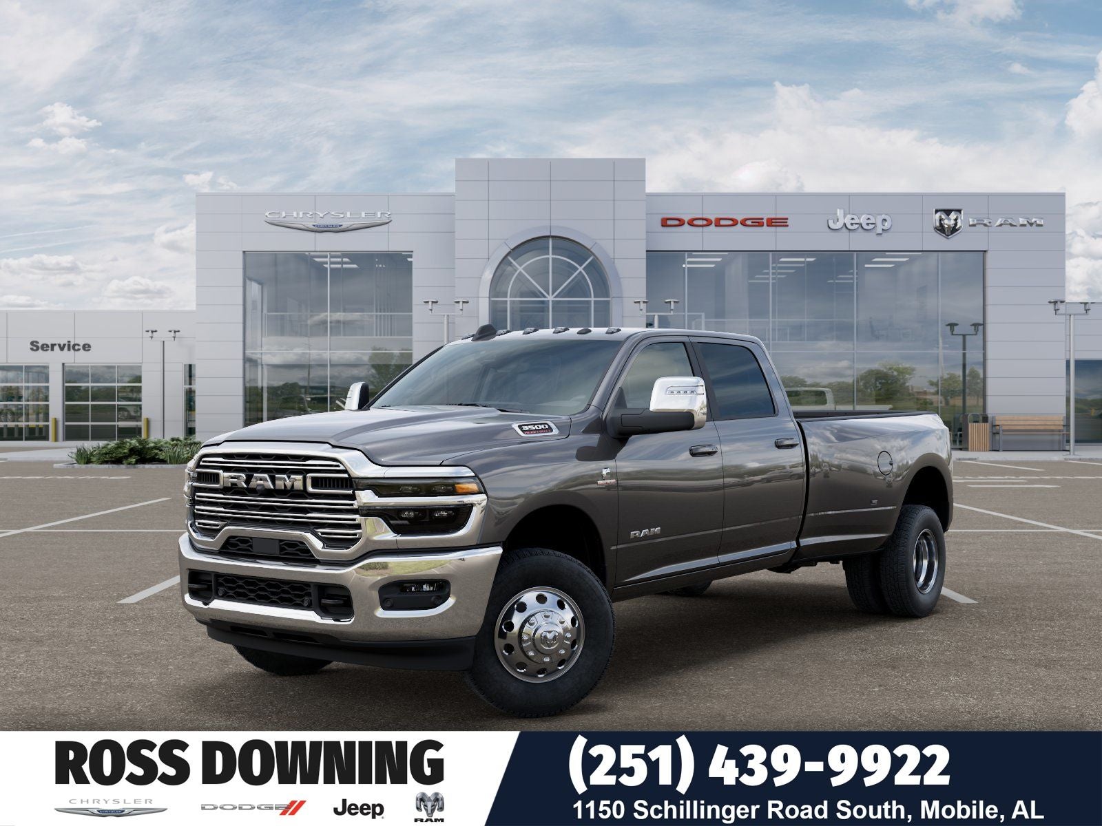 2026 RAM 3500 Laramie in Granite Crystal Metallic Clear-Coat Exterior Paint — front three-quarter view