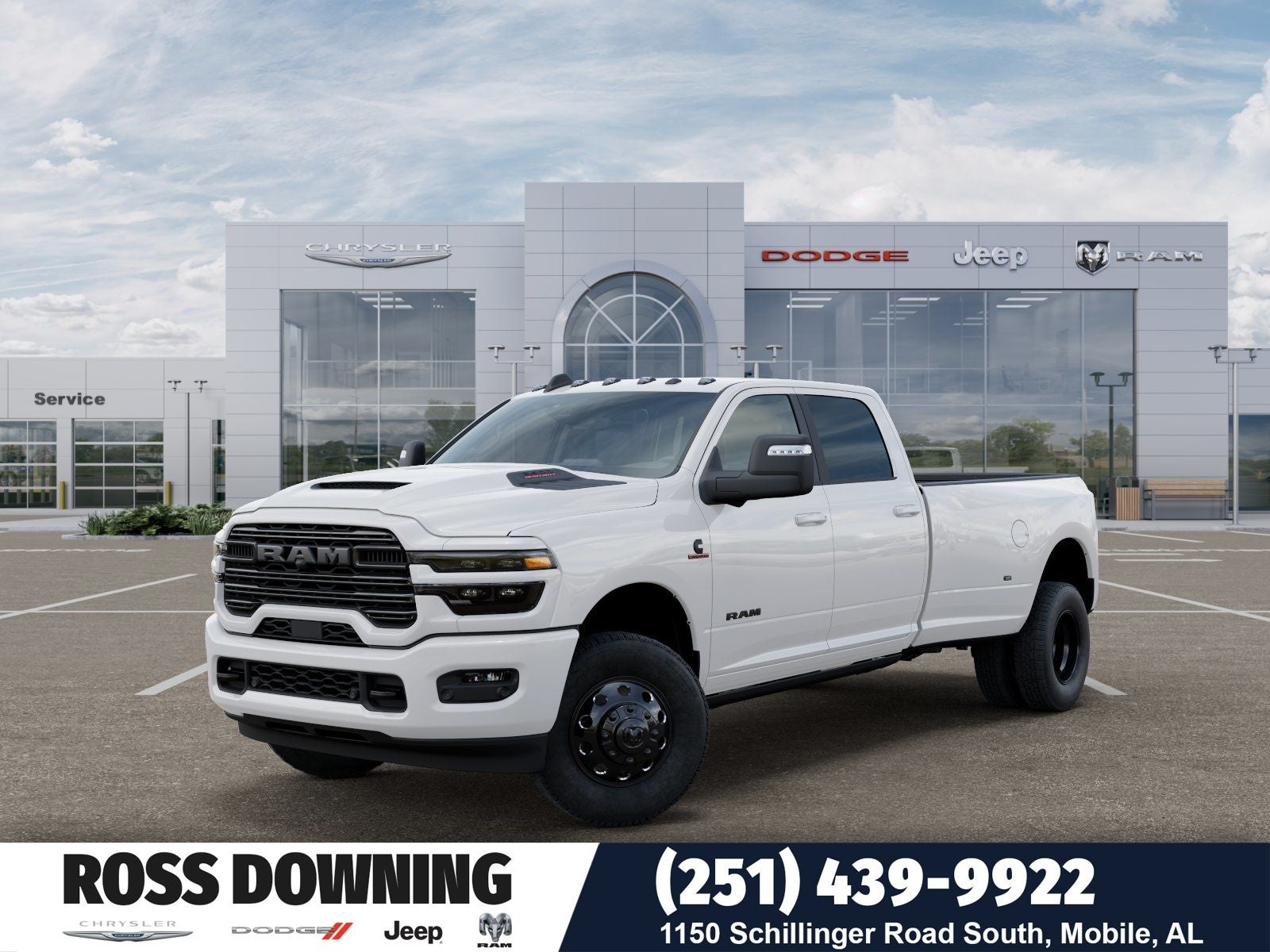 2026 RAM 3500 Laramie in Bright White Clear-Coat Exterior Paint — front three-quarter view