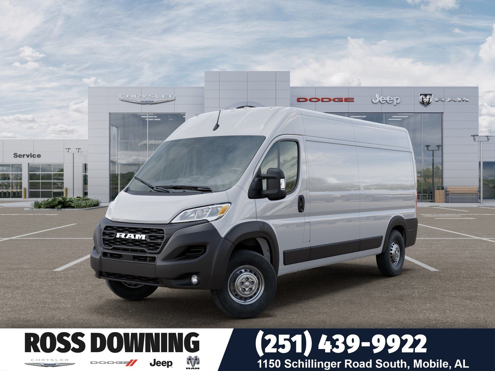 2026 RAM ProMaster 2500 High Roof in Bright White Clear-Coat Exterior Paint — front three-quarter view