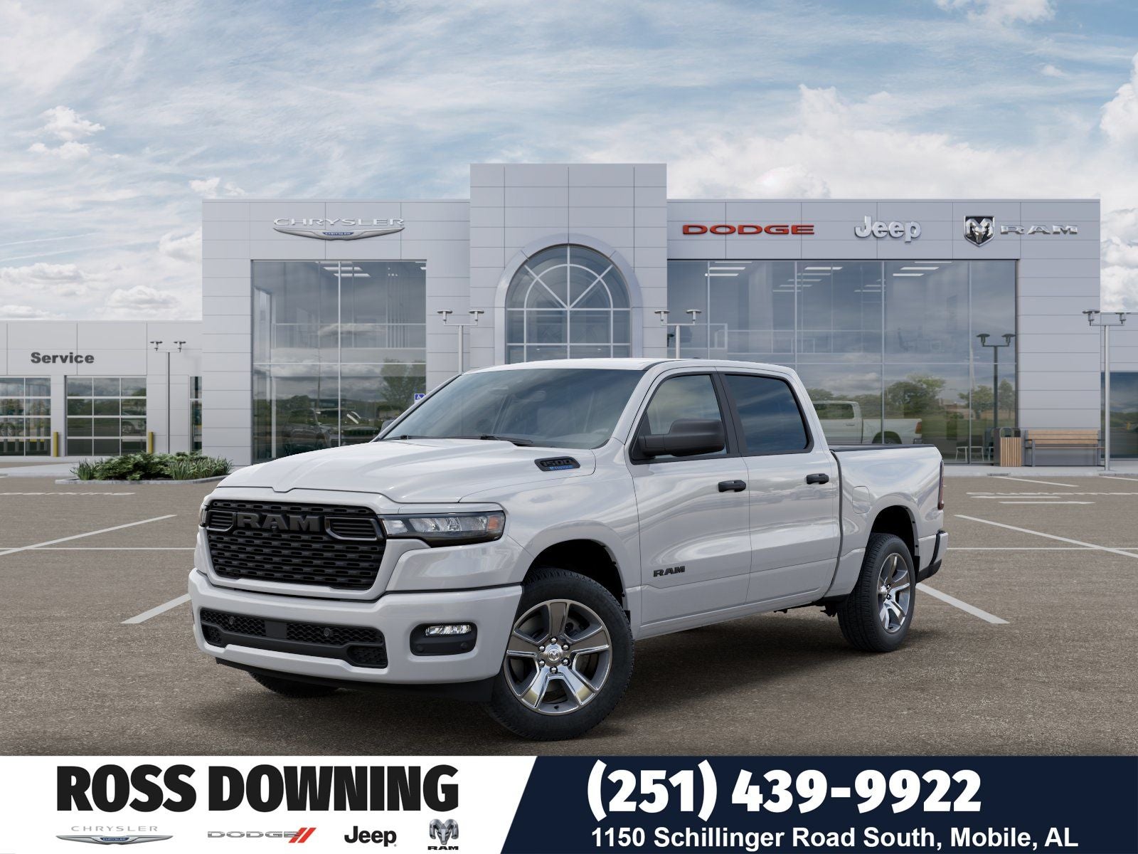 2026 RAM 1500 Express in Bright White Clear-Coat Exterior Paint — front three-quarter view