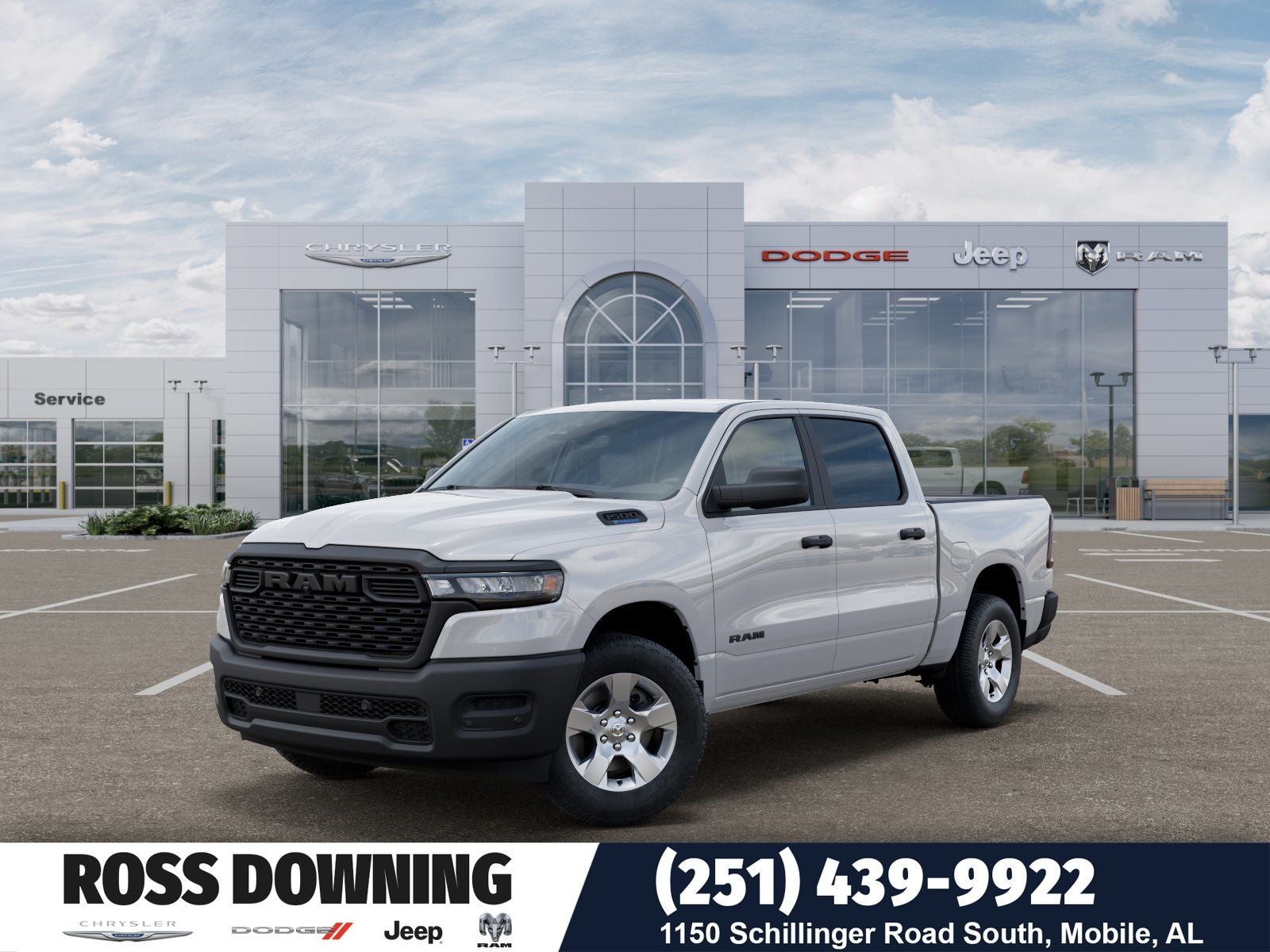 2026 RAM 1500 Tradesman in Bright White Clear-Coat Exterior Paint — front three-quarter view